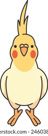 Cute cartoon cockatiel vector illustration