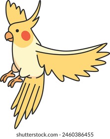 Cute cartoon cockatiel vector illustration