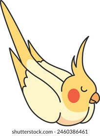 Cute cartoon cockatiel vector illustration