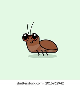 cute cartoon cockroach vector illustration for children's book logo or mascot