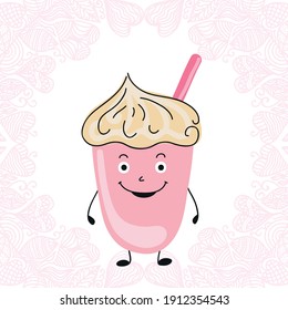 Cute Cartoon Cocktail. Vektorgrafik