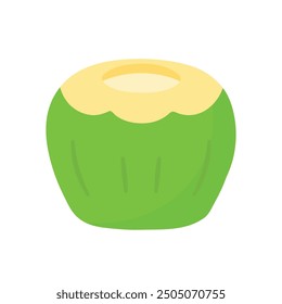 Cute Cartoon Coconut Water Drink Icon Clipart for Tropical Summer Beverage Doodle Element Isolate don Transparent Background