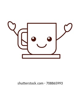 cute cartoon coffee cup and dish character