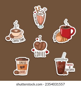 Cute Cartoon Coffee Stickers Collection