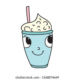 Cute cartoon coffee. Vector illustration