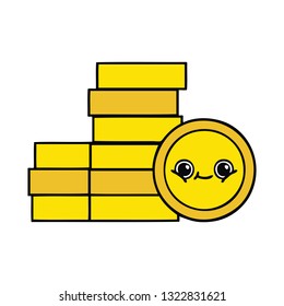 cute cartoon of a coins