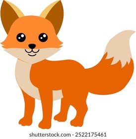 Cute cartoon color fox for design worksheet, workbook,  artwork.