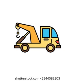 cute cartoon color outlined transportation vehicle icon