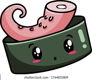Cute cute cartoon colored sushi character.