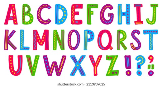 Cute Cartoon Colorful Alphabet Children Abc Stock Vector (Royalty Free ...