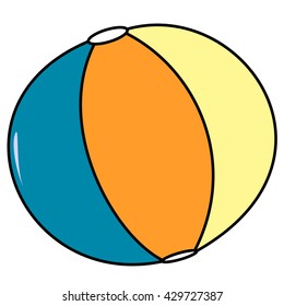 cute cartoon colorful beach ball isolated on white background vector illustration
