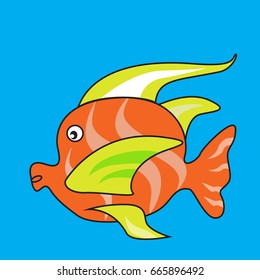 Cute cartoon colorful fishes 