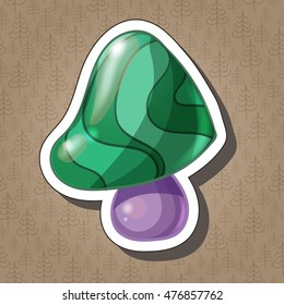 Cute cartoon coloured mushroom. Vector illustration. EPS 10. 