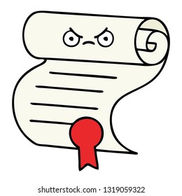 cute cartoon of a contract