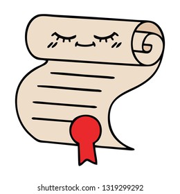 cute cartoon of a contract