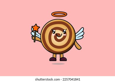 Cute Cartoon Cookies character in the form of fairy in 3d cartoon style concept