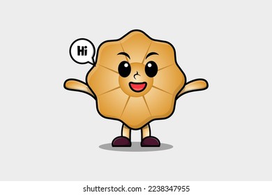 Cute cartoon Cookies character with happy expression in modern style design illustration