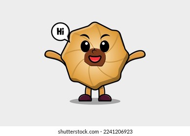 Cute cartoon Cookies character with happy expression in modern style design illustration