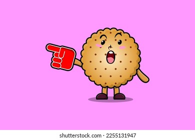 Cute Cartoon Cookies with foam finger glove in modern design
