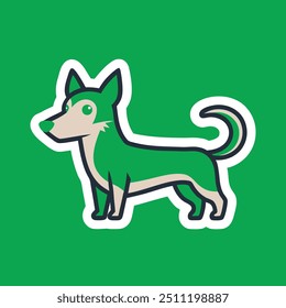 Cachorro de corgi de desenhos animados bonito, personagem de filhote kawaii vetor com uma expressão de rosto alegre, animal de corgi com comportamento alegre e cores brilhantes 