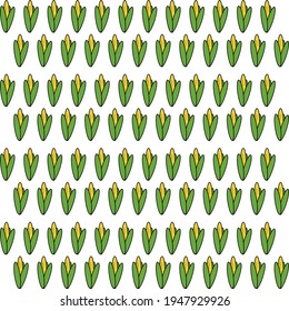 cute cartoon corn fruit pattern vector background. Can be used for wallpaper, decorations, fabric motifs, stickers, prints.