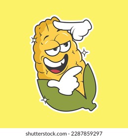 cute cartoon of corn, vector illustration