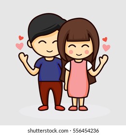 Cute Cartoon Couple Vector Illustration Stock Vector (Royalty Free ...