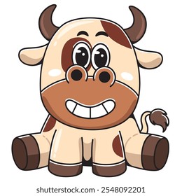 Cute Cartoon Cow Character Illustration