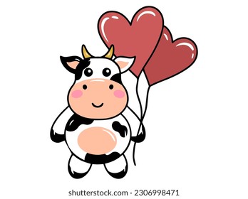 cute cartoon cow drawing illustration