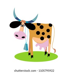 Cute cartoon cow illustration
