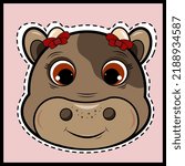 Cute cartoon cow illustration in vector