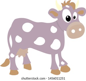 Cute cartoon cow illustration vector