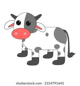 Cute cartoon cow illustration vector