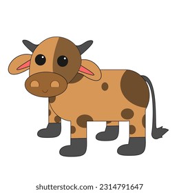 Cute cartoon cow illustration vector