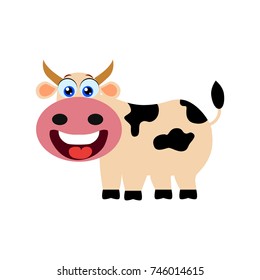 Cute cartoon cow illustration. Cow vector illustration