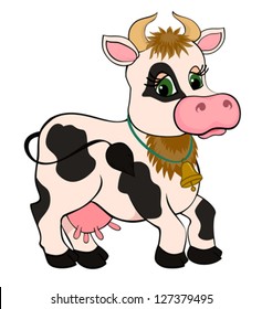 cute cartoon cow isolated on white. Many similarities to the author's profile.