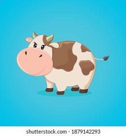 Cute Cartoon Cow Isolated On 260nw 1879142293 