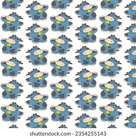 cute cartoon cow in pattern design vector,moo abstract