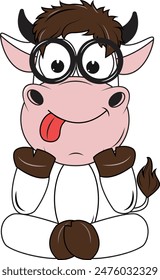 Ilustración vectorial simple de la vaca de dibujos animados 
