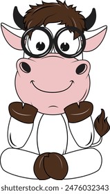 Ilustración vectorial simple de la vaca de dibujos animados 