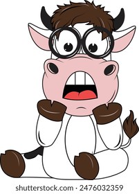 Ilustración vectorial simple de la vaca de dibujos animados 