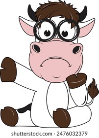 Ilustración vectorial simple de la vaca de dibujos animados 