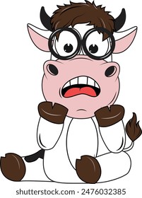 Nette Cartoon Kuh Einfache Vektorillustration 