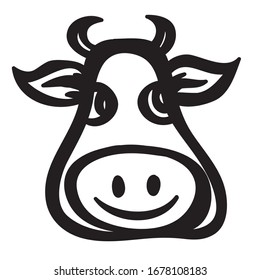 Cute cartoon cow. Vector illustration
