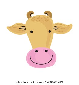 Cute cartoon cow. Vector illustration