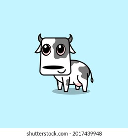 cute cartoon cow vector illustration for children's book or logo and mascot