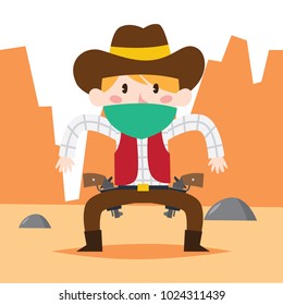 Cute cartoon cowboy male illustration series.