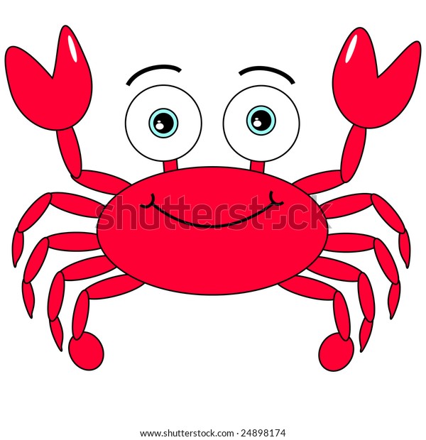 Cute Cartoon Crab Stock Vector (Royalty Free) 24898174