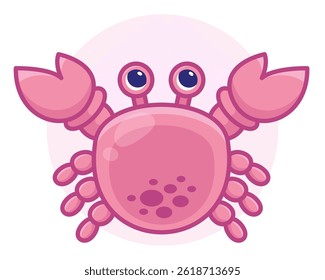 A cute cartoon crab. Vector children's illustration.