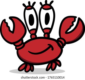 cute cartoon crab who is smiling